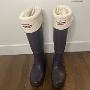 Hunter Tall Rain Boots – Dark Purple (Size 7.5)